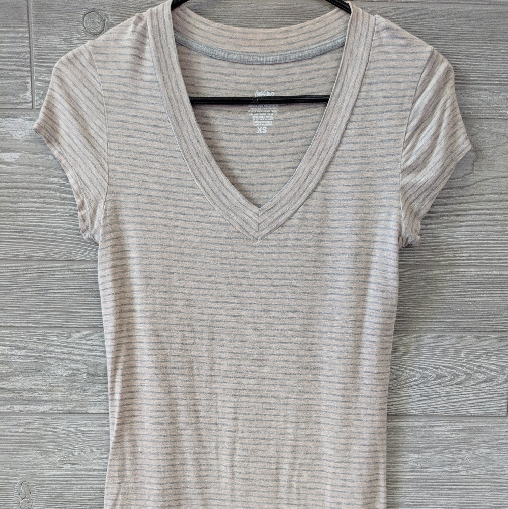 Mossimo Super Stretchy Striped Cream Colored Tee